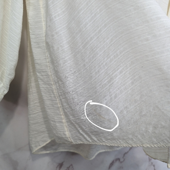 & Other Stories Peasant Top Size 4 Small White Button Popover Blouse 3/4 Sleeve - Picture 9 of 14